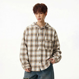 连帽长袖衬衫春季款情侣宽松潮牌休闲衬衣外套MC7139-P50控78，男装衬衫，电商A362