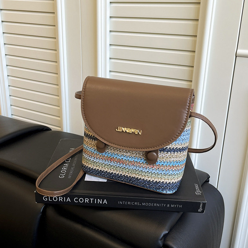 外贸出口日本韩法国意大利欧美风格小包包女新款斜挎包编织草编包