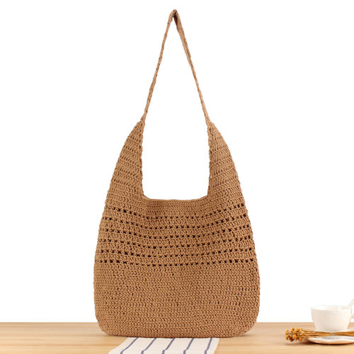 New slouchy style large capacity cotton rope woven bag versa