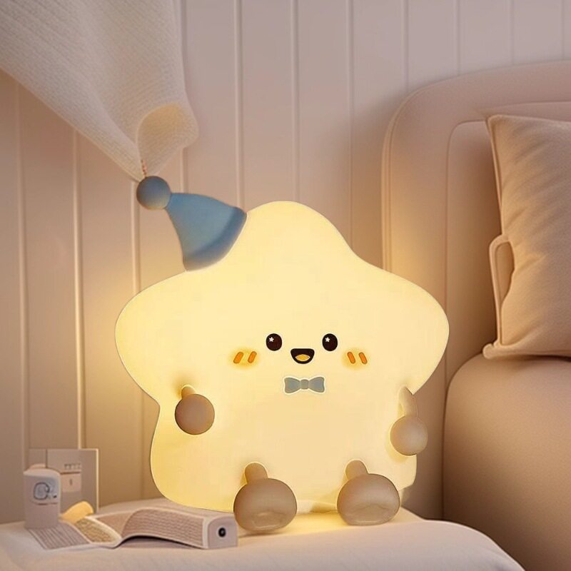 星星小夜灯充电遥控七彩拍拍灯
