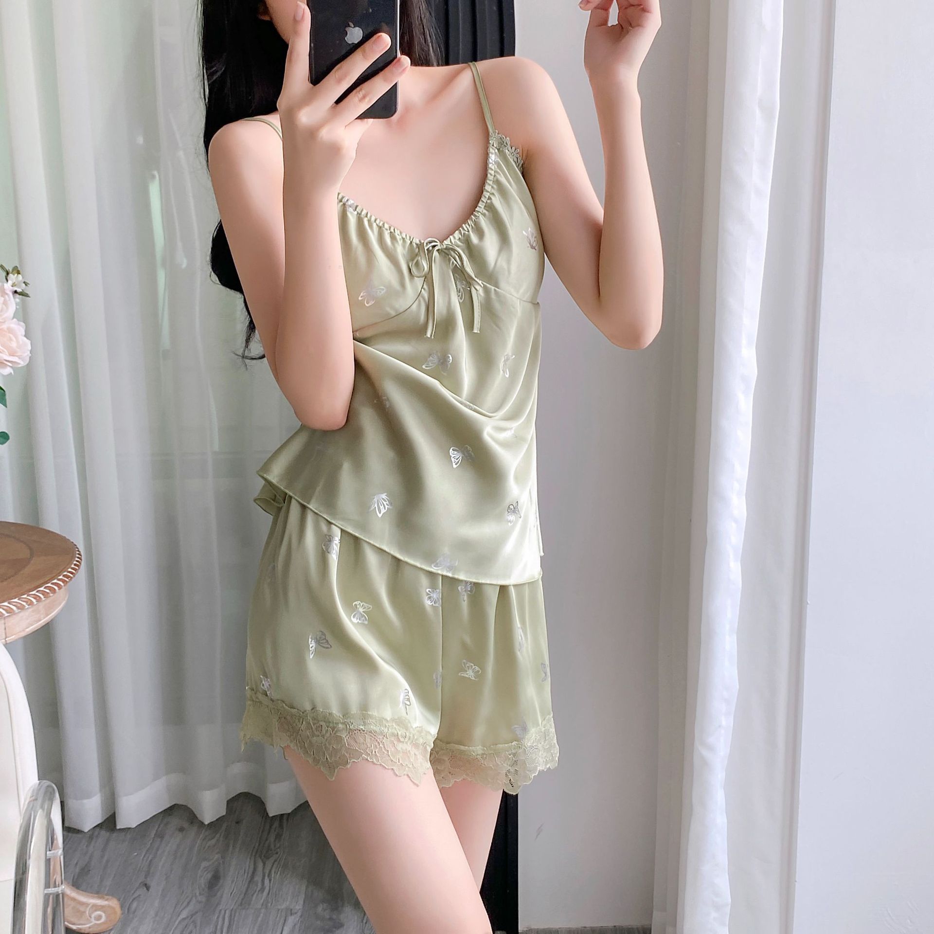 夏季性感睡衣女士蕾丝套装