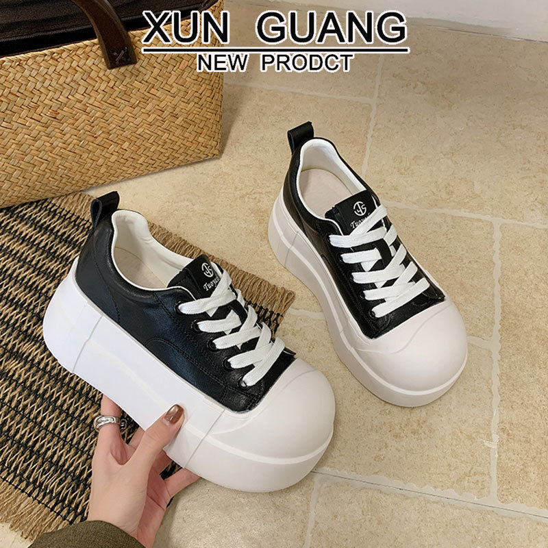 真皮厚底小白鞋百搭休闲