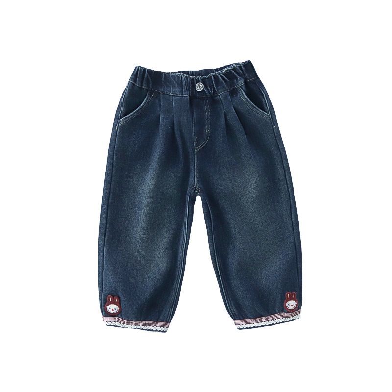女童牛仔裤3岁双裤腰12090cm