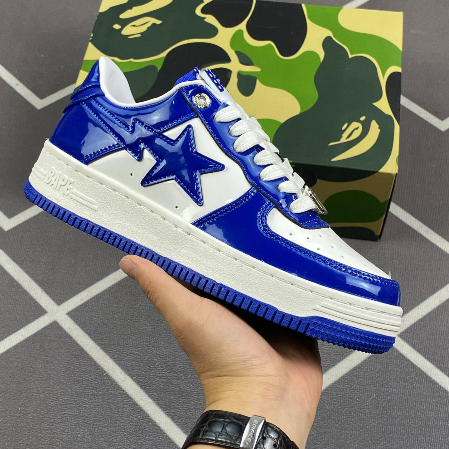 Putian Cross-Border Bapegoose Sta Camouflage Street Fashion Vibe Couple Shoes Breathable Leather Shoes for Men and Women foto 6