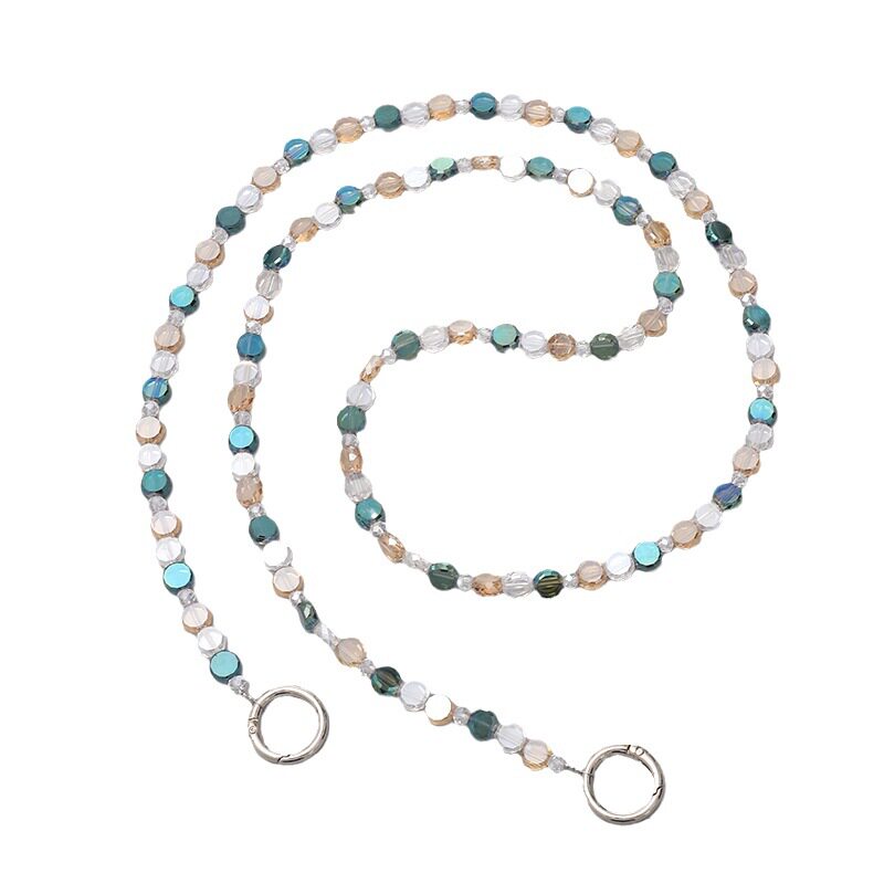PERSONALIZED ROUND CRYSTAL CROSSBODY CHAIN HAND-BEADED LOVE MOBILE PHONE LANYARD PENDANT SHOULDER STRAP BAG BAG CHAIN