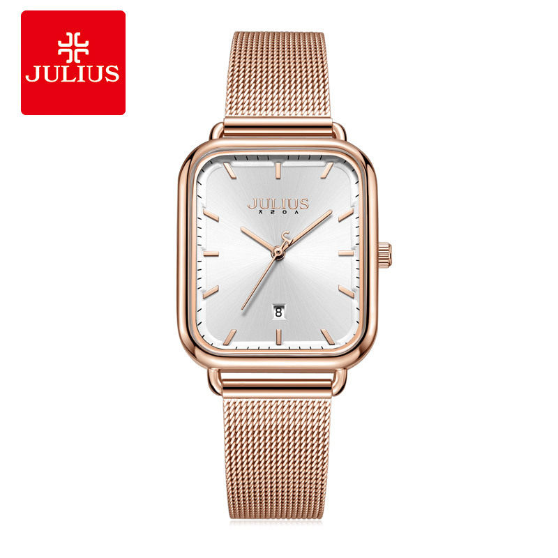 julius聚利时ins风钢带方形精美石英机芯手表女 ja-1297