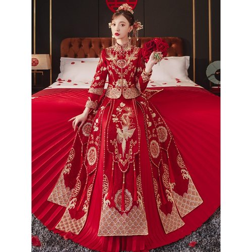 显瘦结婚嫁衣大气龙凤褂禾秀服