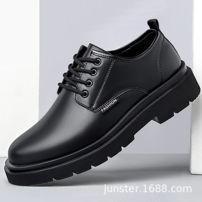 夏款飞駝新款士休闲真皮商务正装英伦休闲鞋皮鞋防滑男鞋