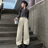 女童2025年冬季新款韩版亮丝加绒裤子女大童户外保暖亮闪阔腿裤潮，童装裤子，祺儿童装