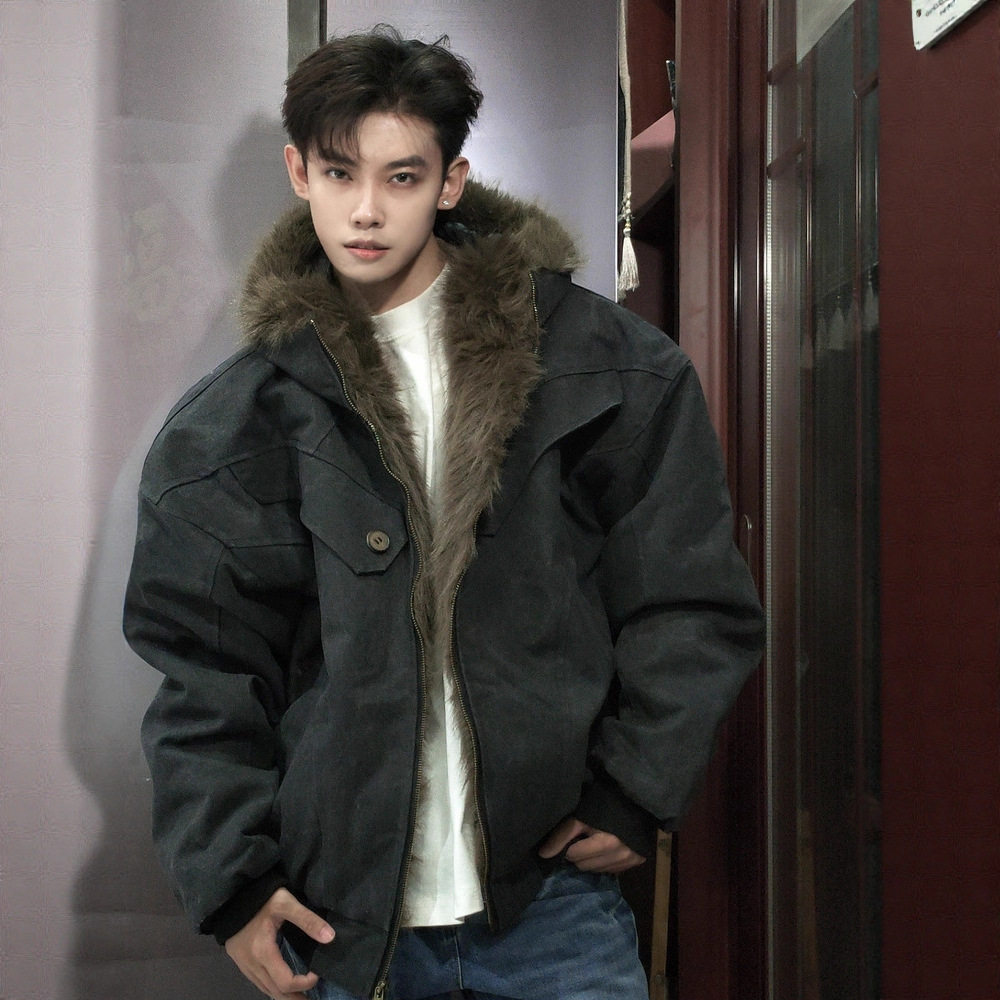 【冬季爆款】座山雕棉衣男棉服连帽毛领高端加绒加厚男款棉袄外套,男装,棉衣,淘宝优惠券,粉丝福利购,淘宝优惠卷