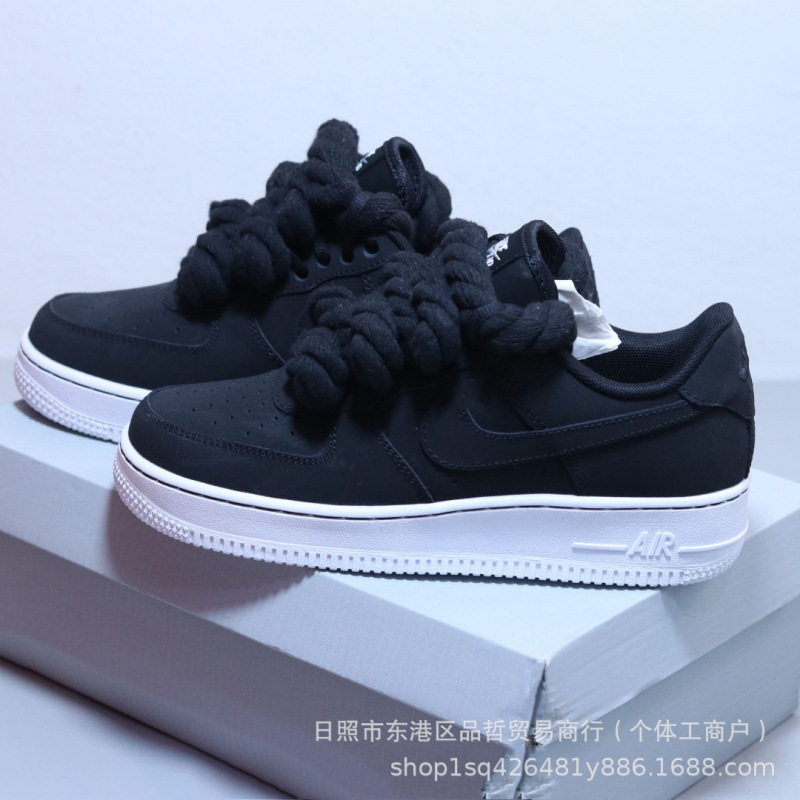 Cross-Border Wholesale Af1 Hemp Rope Sneakers with Thick Laces, Women's Sports Shoes, Air Force One Limited Edition Casu foto 2