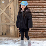 女童2025年冬季新款实用两面穿仿貂毛派克服女大童户外保暖毛外套，童装外套，祺儿童装