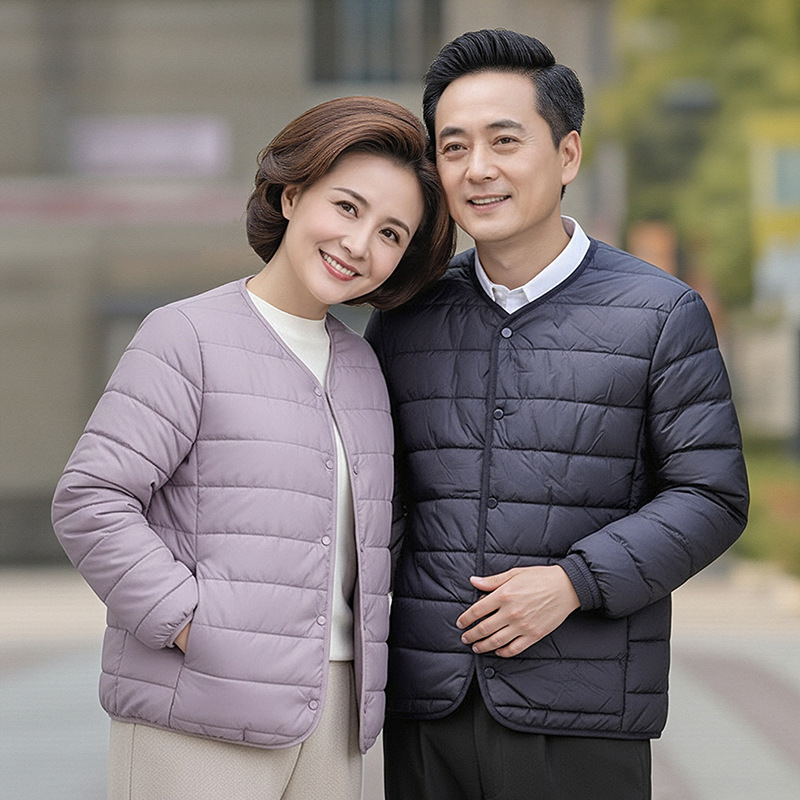 羽绒服冬季保暖套装情侣V领内搭