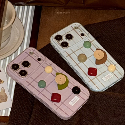 AceCase异形几何格纹iphone16苹果17promax适用15手机壳立体14防摔13小众12创意11