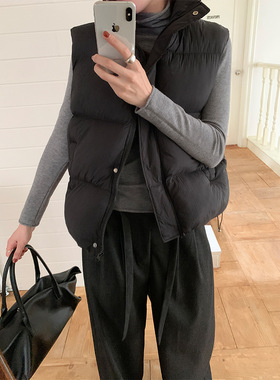 lirose简约立领棉服马甲女2025秋冬韩版宽松叠穿背心坎肩外套1056