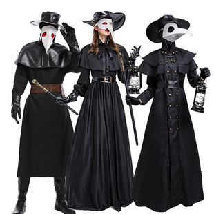 万圣节中世纪乌鸦长嘴装蒸汽朋克风蚁人欧美瘟疫鸟嘴医生cos套装