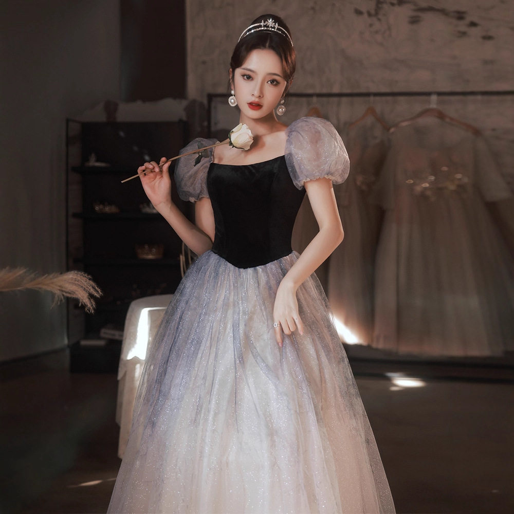 年会晚礼服2026年新款冬季气质宴会黑色主持人在逃公主礼服长裙女