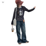 冬季中大女童加绒打底衫新款女孩卡通圆领内搭百搭长袖T恤修身潮，童装外套，祺儿童装