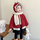 女童加绒棉服外套冬季2025新款儿童加厚棉衣冬装女保暖棉袄潮P90，童装棉衣，祺妙童装