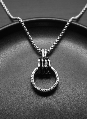 欧美复古朋克项链吊坠骷髅手抓环