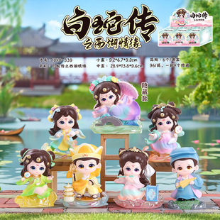 国潮古风白蛇传之西湖游记盲盒佛系小熊猫布丁小星愿沙滩度假摆件