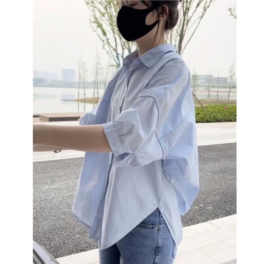 白色短袖衬衫女夏季衬衣宽松大码半袖上衣设计感小众别致个性小衫