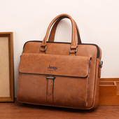 jeep吉普新款 时尚 包士公文包手提包牛皮商务休闲肩斜挎包大容量