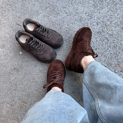 头层牛皮德训鞋铭流休闲复古