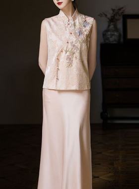 新中式订婚礼服改良旗袍套装端庄显瘦两件套新娘敬酒服回门答谢宴