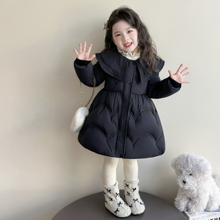 女童羽绒服冬装2025新款洋气儿童冬季女加厚中长款白鸭绒外套