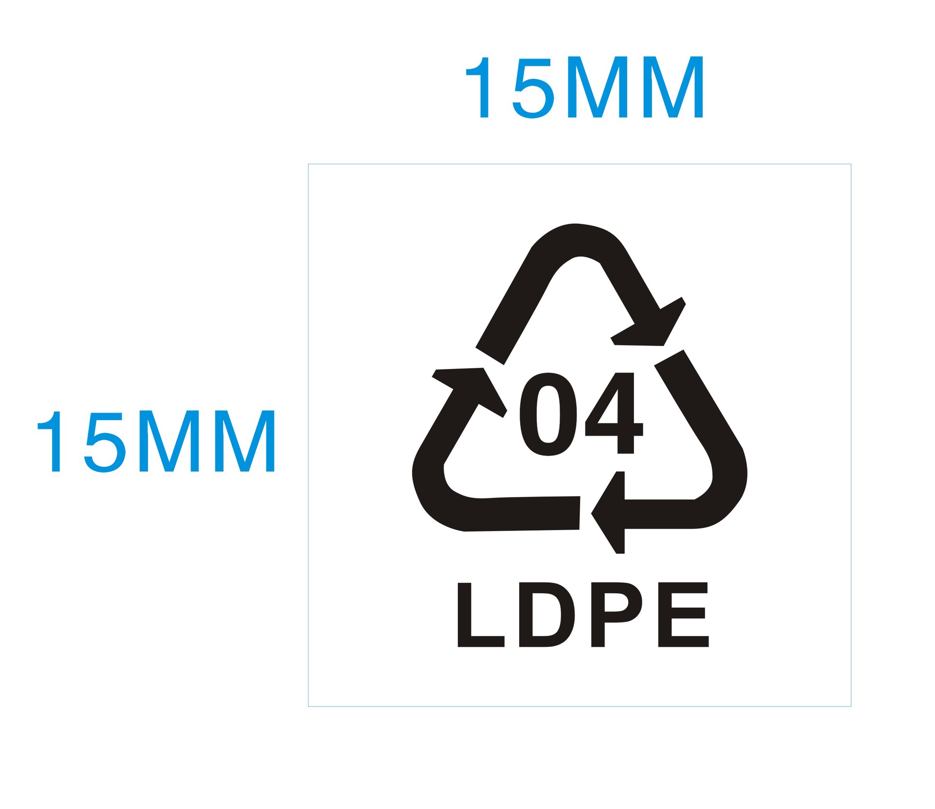 塑料包装袋环保贴 04LDPE回收标签OPP袋循环标(2340个/30元)