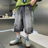 童牛仔短裤夏季2025新款中大儿童薄款五分裤炸街裤子中裤夏装潮，商品下架区，祺妙童装