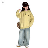 女童秋冬加绒毛衣2025新款中大童连帽针织衫长袖套头上衣冬装内搭，童装毛衣，祺儿童装