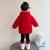 女童棉服冬季新款儿童加厚保暖棉袄洋气中小童女孩韩版连帽棉衣潮，童装棉衣，祺妙童装