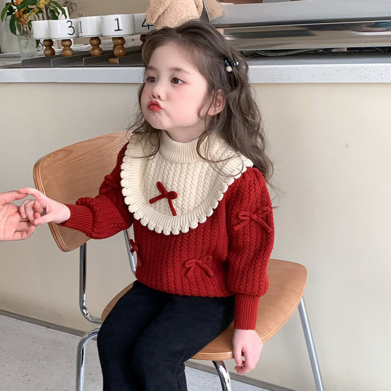 女童毛衣秋冬2025新款儿童冬季加厚洋气内搭女冬款打底衫上衣P67，童装毛衣，祺妙童装
