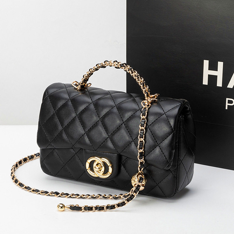 名牌包包女2026新款潮真皮小香风肩斜挎手提小金球菱格包女包