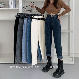子 2025年直筒宽松哈伦学生老爹萝卜裤 腰牛仔裤 女显瘦显春秋款