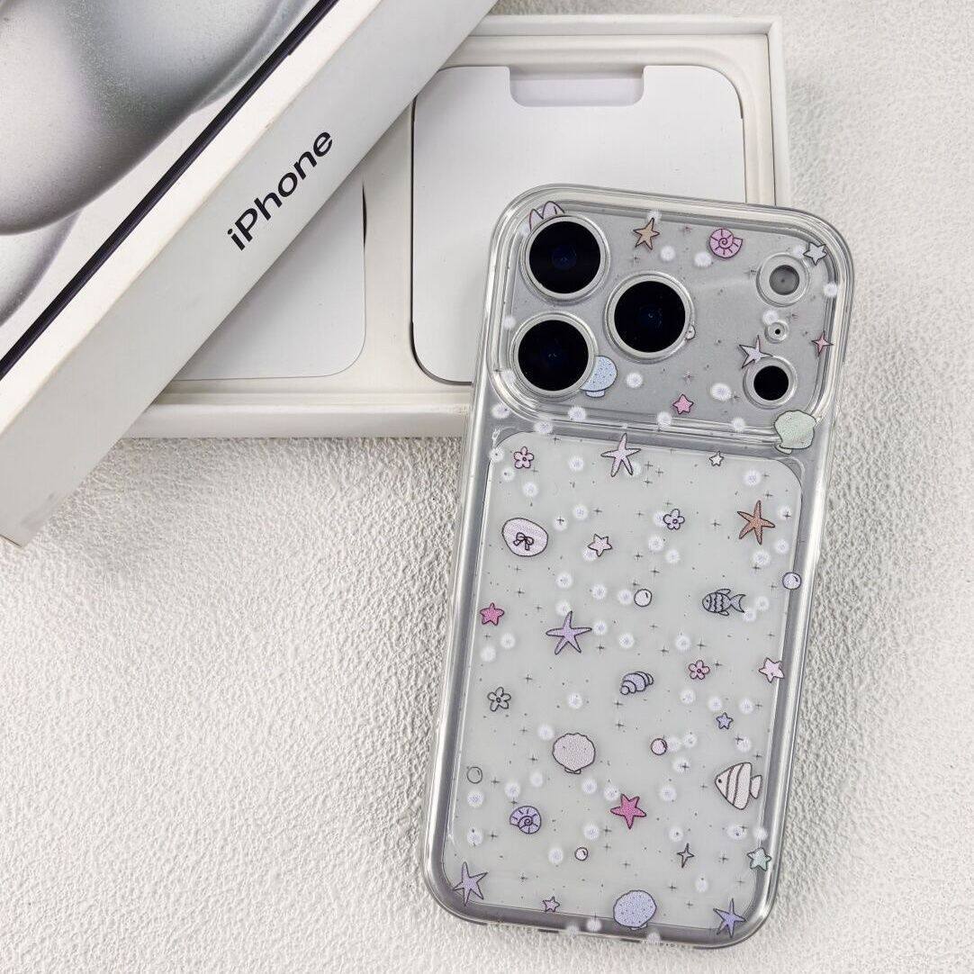 Shellfish small fish transparent soft case适用iphone 11 12 13 14 15 16 plus 17 pro max XR XS MAX