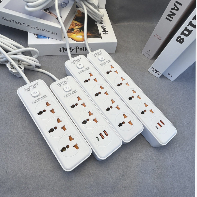 国际通用孔英标转换插座多功能usb+typeC香港排插转换器延长线5米
