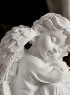 北欧创意天使女孩雕塑摆设家居客厅书柜装饰工艺品树脂雕像摆件