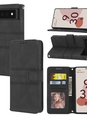 适用谷歌Pixel6手机壳Google Pixel6Pro翻盖插卡皮套6A防摔挂绳