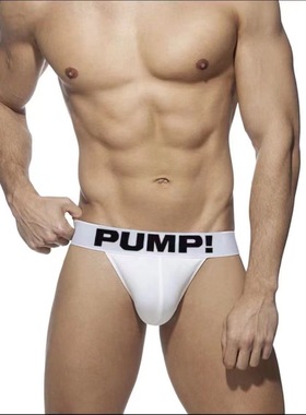 PUMP黑白色时尚字母印花青年潮流男士人生高叉小三角内裤衩子头