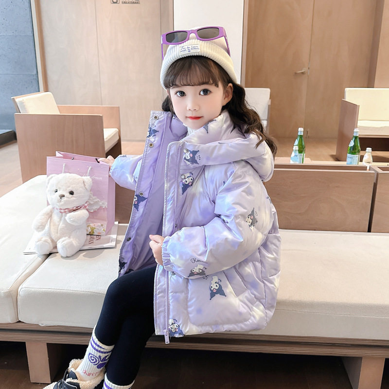女童羽绒服冬季2026新款洋气儿童库洛米白鸭绒女宝宝冬装大衣外套