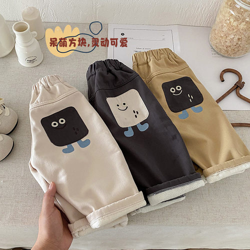 儿童时尚休闲裤0-5岁冬季童洋气加绒裤子时尚加厚卫裤AK517