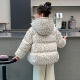 女童棉服冬装外套2025新款洋气时髦儿童棉衣大童冬季女孩碎花棉袄，童装棉衣，祺妙童装