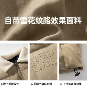休闲棉服秋冬新款贴布刺绣百搭羊羔毛外套L5127-P50控168图片