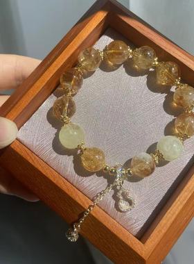 【福禄双全】天然黄塔晶手链女式时尚饰品送女友闺蜜生日水晶手串