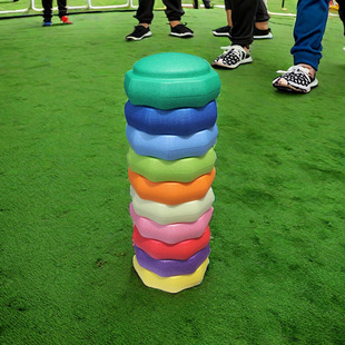 发光叠叠乐踏脚石幼儿园过河石早教感统平衡训练花朵踩踏过桥石