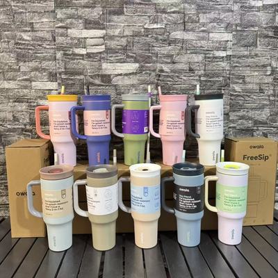 亚马逊Owala同款大容量双层真空304不锈钢保温杯户外便携吸管杯