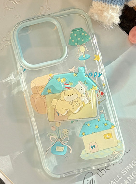 AceCase童趣油画卡通iPhone16promax苹果17适用15手机壳14旋转小狗支架13透明12创意11软